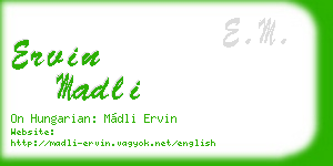 ervin madli business card