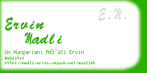 ervin madli business card